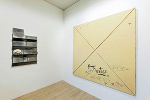 Jannis Kounellis and Antoni Tàpies, <a href='/art-galleries/almine-rech-gallery/' target='_blank'>Almine Rech</a>, Art Basel (13–16 June 2019). Courtesy Ocula. Photo: Charles Roussel.